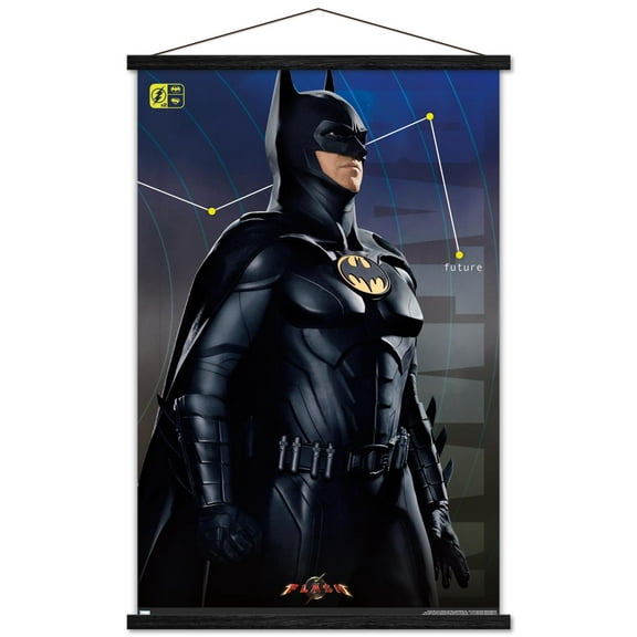 DC Comics Movie The Flash - Batman Triptych Wall Poster with Magnetic Frame, 22.375" x 34"
