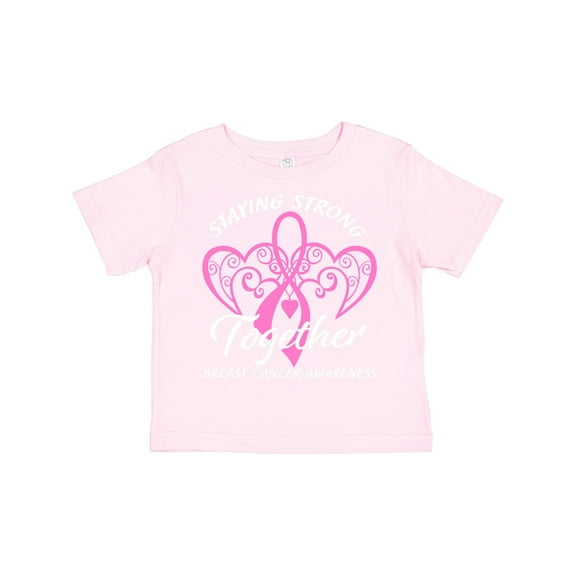 Inktastic Staying Strong Together with Pink Breast Cancer Ribbon Boys or Girls Toddler T-Shirt