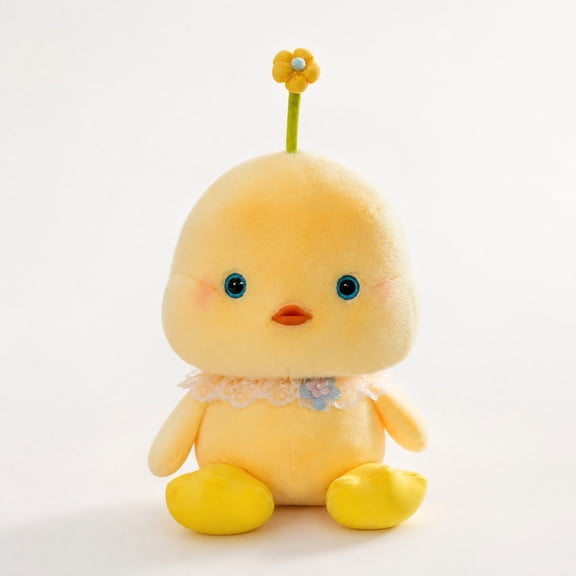 Yellow Chick Plush Soft Stuffed Animals Plush Doll Baby Chicken Figure Decorative Home Gift Collection for Bedroom Living Room