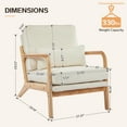 thumbnail image 4 of Capri Modern Reading Chair, Solid Wood Accent Arm Chair, Upholstered Sofa Side Chair with Lumbar Pillow, Armchair for Living Room Bedroom Guest Room, Beige/A, 4 of 9