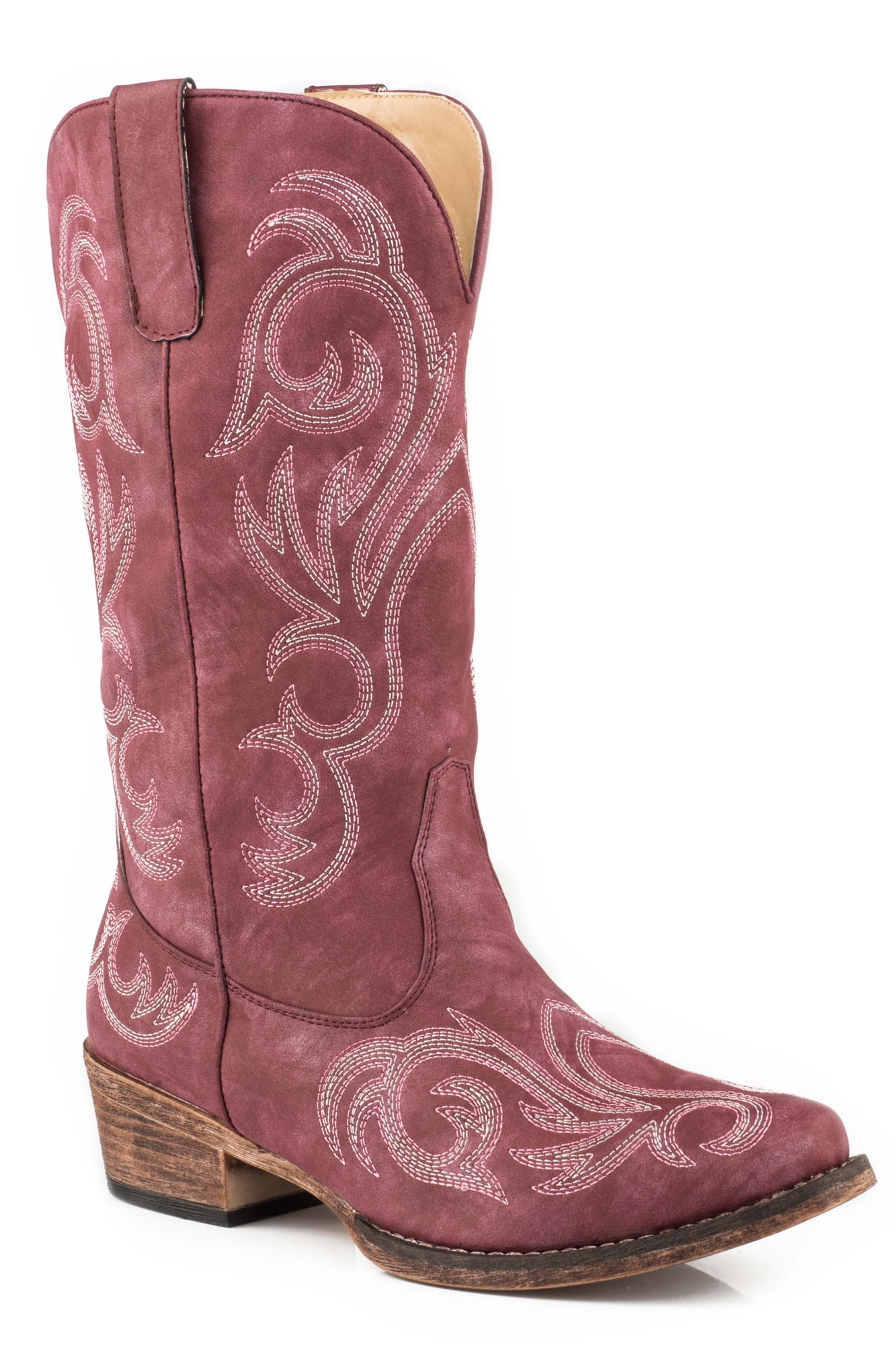 Roper Roper Riley Womens Red Faux Leather Raspberry Vintage Cowboy