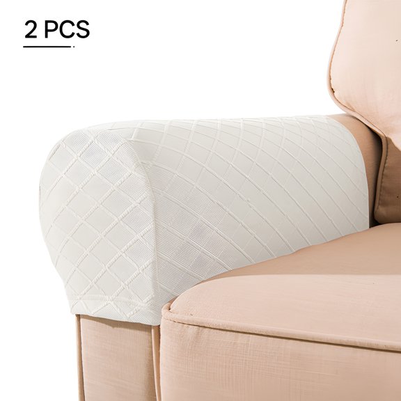 AUQ 2Pcs Couch Arm Covers,Retains Shape Well Sofa Arm Covers,Superior Material Chair Arm Covers,white