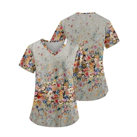 

EKOUSN Women s Scrub Tops Nursing Scrubs