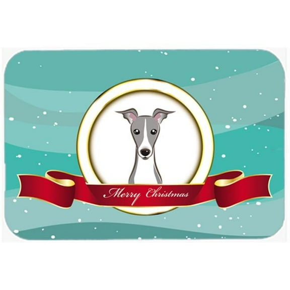 Caroline's Treasures Italian Greyhound Merry Christmas Glass Cutting Board Large
