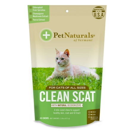 Pet Naturals of Vermont Clean Scat, Digestive Support and Litter Box Odor Control for Cats, 45 Bite-Sized