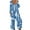 Blue, variant on Birdeem Women Summer European and American Sling Printing Pocket Casual Jumpsuit