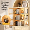 thumbnail image 6 of Cottinch 71" Arch Storage Cabinet with 4 Doors & Adjustable Shelves,Drawer,Wooden Bookshelf Cabinet,LED Lighted Display Cabinet,Wood, 6 of 10