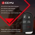 thumbnail image 2 of CCIYU 2 X Flip Key Fob Blade (CASE) 5 Buttons Replacement for Jeep for Compass for Trackhawk for Renegade for Fiat 500L for Smart Keyless Entry Remote Key Fob (M3N-40821302) with FCC: 7812A-40821302, 2 of 7