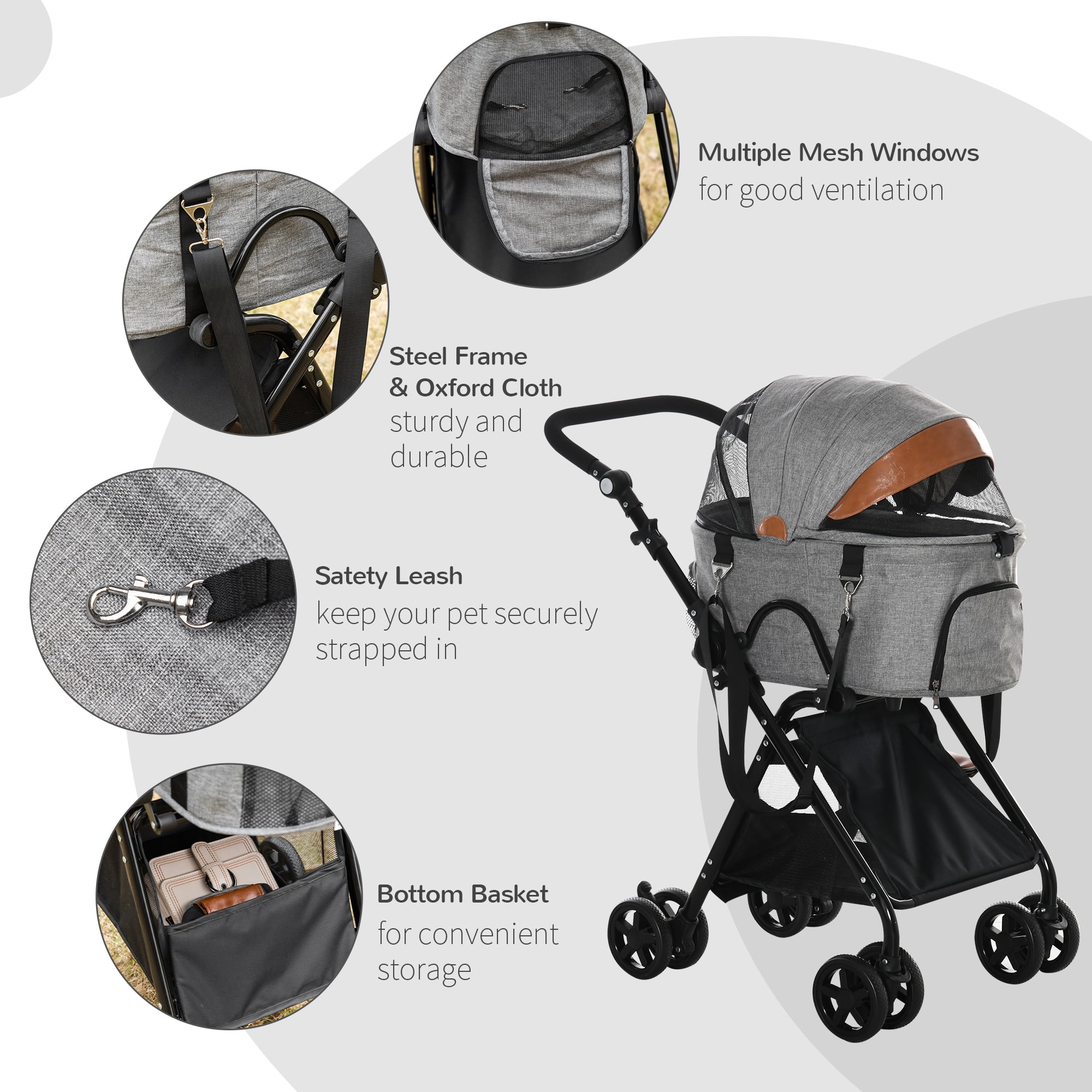 Designer's Luxury Pet Stroller - Carrier with Multi-function Designed