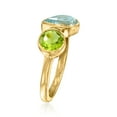 thumbnail image 3 of Ross-Simons 1.30 Carat Sky Blue Topaz and .60 Carat Peridot Toi Et Moi Ring in 18kt Gold Over Sterling, Women's, Adult, 3 of 5
