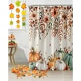 thumbnail image 3 of Fall Thanksgiving Shower Curtain Set ，Waterproof Fabric Shower Curtains Pumpkin Flower Shower Curtains for Bathroom,Bathroom Decor 54x"78", 3 of 7