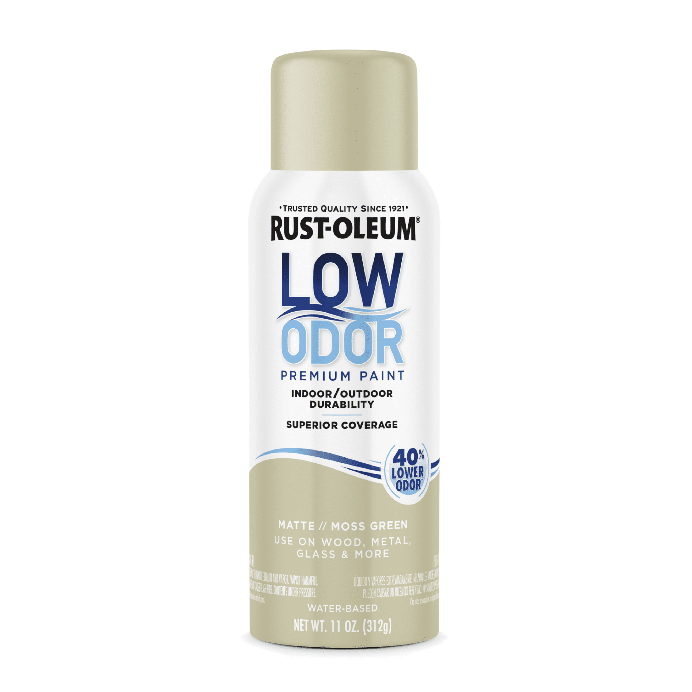 (2 pack) Moss Green, Rust-Oleum Low Odor Premium Matte Spray Paint- 11 oz
