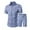 Blue, variant on Runfenguu Gym Outfits, Mens Short Sets 2 Piece Outfitsman Printed Casual Pocket Drawstring Shorts Short Button Sleeve Turndown Collar Set