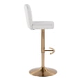 thumbnail image 5 of Henry Adjustable Barstool Set of 2 Swivel, Gold Bar Stools, Bar Chairs, Swivel Bar Stools Set of 2 with Back, Bar Height Stools Set of 2 (White Fabric), 5 of 6