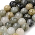 thumbnail image 1 of Natural Green Rutilated Quartz Beads Strands Round 8~8.5mm Hole: 1mm about 45~47pcs/strand 15 inch, 1 of 3