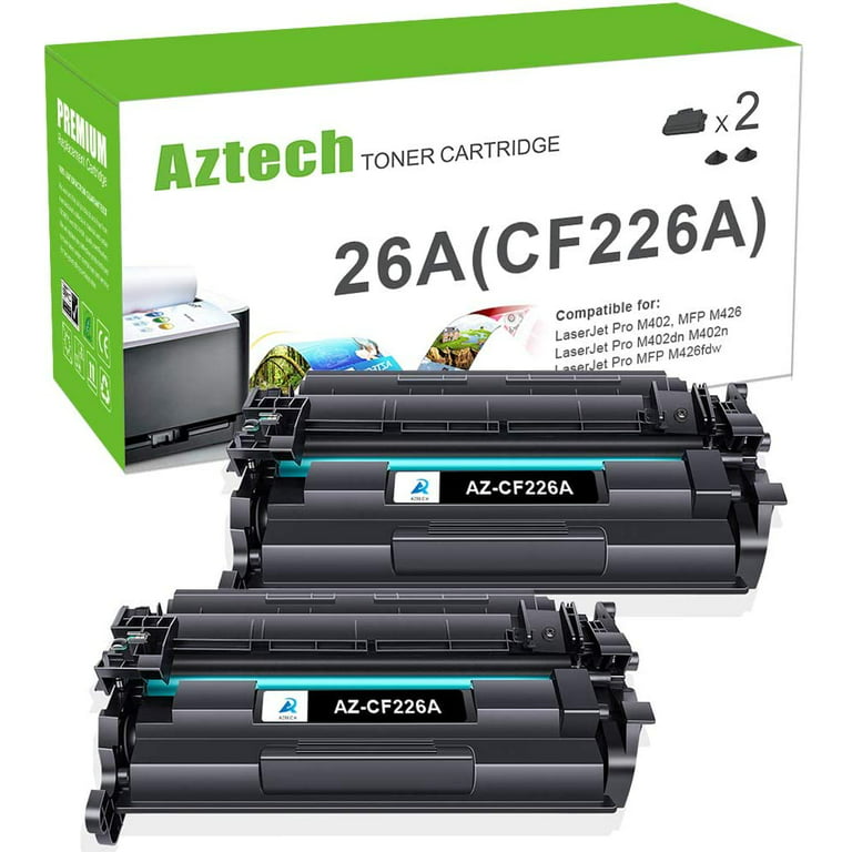 AAZTECH Toner Cartridge Replacement for HP 26A CF226A Laserjet Pro M402dn M402n M402dw MFP M426fdw M426fdn M426dw Printer Ink (Black, 2-Pack) - Walmart.com