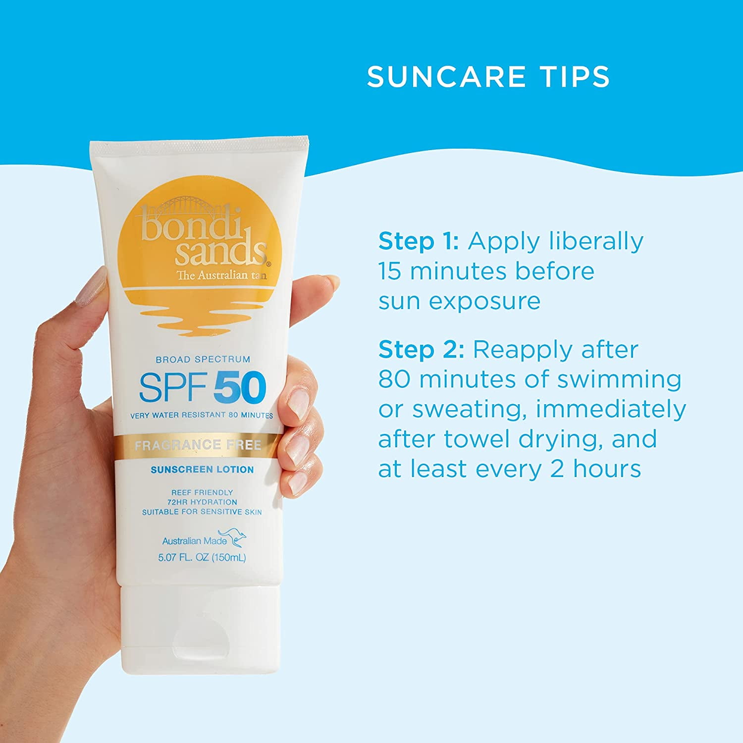 年末のプロモーション大特価! Bondi Sands 50 SPF Lotion Body Sunscreen Free Fragrance UVケア・サンオイル