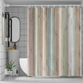 thumbnail image 2 of Grey Shower Curtain for Bathroom, Farmhouse Barn Door Shower Curtains 72x72inches Wood Stripes Fabric Waterproof Shower Curtain Set with Hooks for Stall RV Hotel, 2 of 6