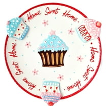 "Home Sweet Home" Cupcake & Cookie Ceramic Party Serving Plate (10 1/4" Wide)