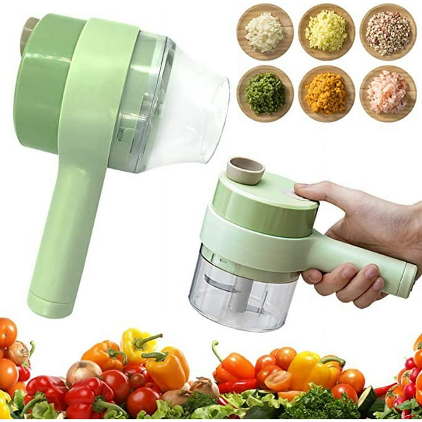 Juego de cortador de verduras eléctrico portátil, picador de verduras Gatling, mini procesador de alimentos inalámbrico, picador de ajo, chile, cebolla, apio, jengibre, carne, ajo con cepillo oso de fresa Electrónica