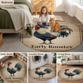 thumbnail image 5 of Early Rooster Round Area Rug 3Ft Washable Small Circle Rugs for Kitchen Entryway, Brown Spring Farmhouse Vintage Chicken Non-Slip Carpet Floor Mats Indoor Outdoor Carpet Runner Aesthetic Home Decor, 5 of 8