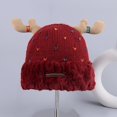 thumbnail image 2 of Christmas Winter Warm Knit Hat with Thick for Cold Weather Cozy Deer Design, 2 of 3