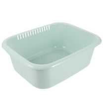 Monyance dish basin Rectangular Plastic Dish Tub with Strainer - Portable Washbasin(13.98X11.42X4.92Inches)