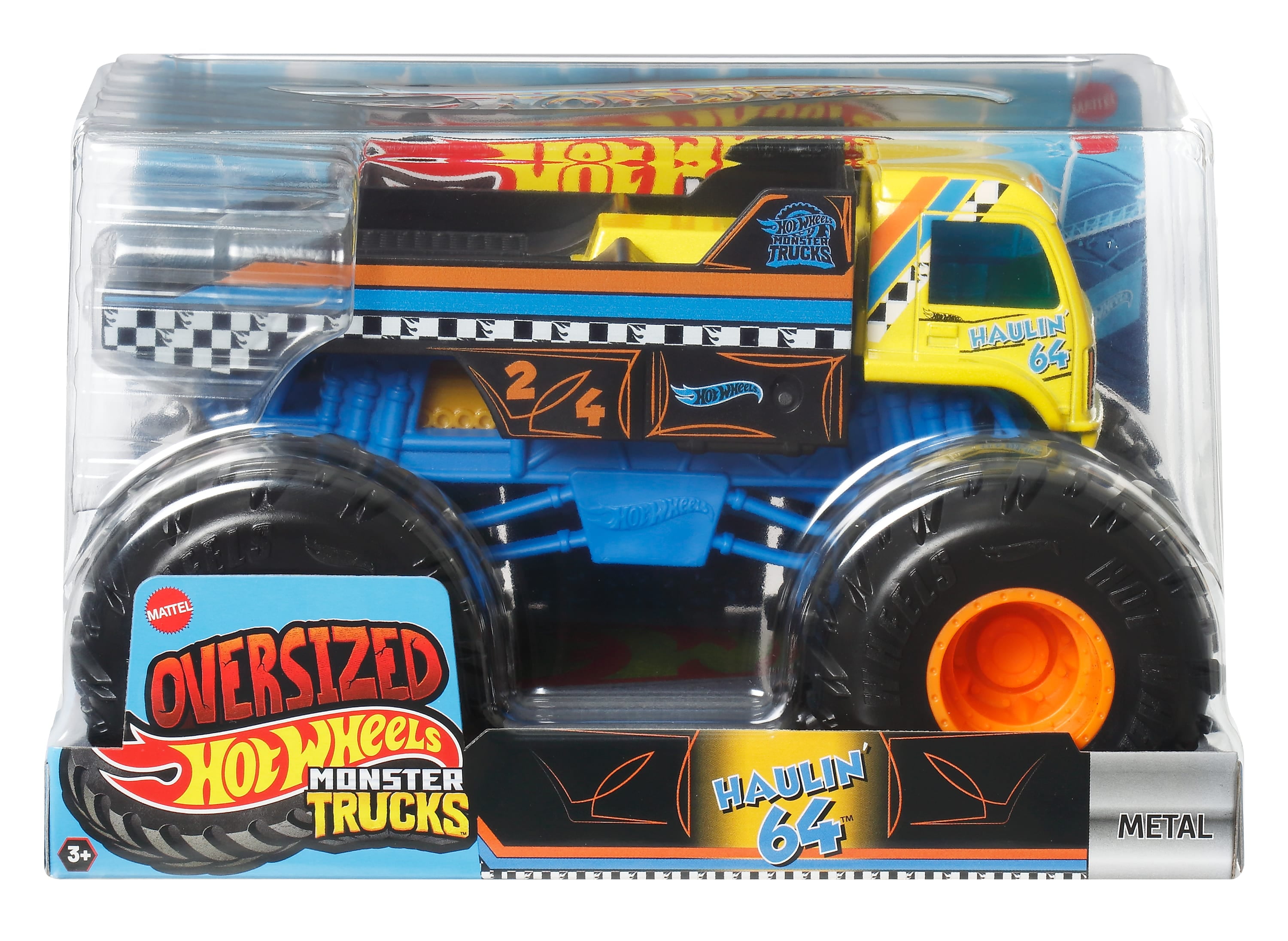 Hot Wheels Monster Trucks, Oversized Monster Truck in 1:24 Scale, Haulin '64