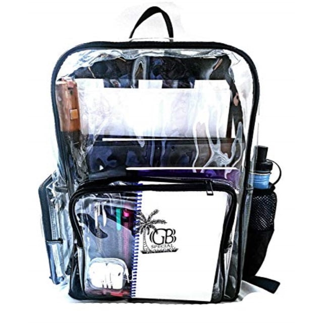 gbspecial gbspecial clear backpack, heavy duty clear backpack for
