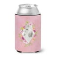 thumbnail image 1 of Caniche Blanc Standard Fleurs Roses Canette Ou Bouteille Câlin, 1 of 1