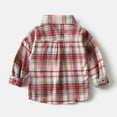 thumbnail image 3 of Kiijoy Little Boys Plaid Button Down Shirt Kids Fall Cotton Long Sleeve Shirt, Sizes 5-6, 3 of 8