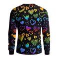 thumbnail image 5 of QHRMKOG Valentines Sweater for Men Romantic Heart Print Pullover Loose Fit Long Sleeve Round Neck Sweaters Fall Fashion Tops Black 2XL, 5 of 6