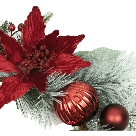UPC 086131556784 product image for Kurt Adler 20-Inch Wreath with Red Berries and Poinsettia | upcitemdb.com