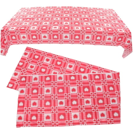 

2pcs Disposable Tablecloth Decorative Plastic Table Cover Valentine Tablecloth