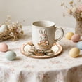thumbnail image 4 of Easter Bunny Wooden Coaster Set, 4 Pack Heat Resistant Cup Mats for Coffee Tea Mugs, Cute Rabbit Table Protector for Dining Table Desk Countertop, Splinter Free Solid Woo, 4 of 6