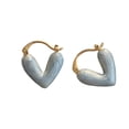 thumbnail image 2 of Pendientes de aro con forma de corazón para niñas, ideales para eventos formales. Delicados. Azul, 2 of 9
