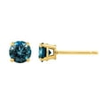 thumbnail image 3 of 3/8 ct. Blue - I1 Round Brilliant Cut Diamond Earring Studs in 14K Yellow Gold, 3 of 4