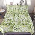 thumbnail image 1 of HAHDAXIA Plant Green Pattern Bedding Solid Comforter Set for All Seasons,3 Pieces(1 Comforter+2 Pillowcases),Soft Microfiber Bedding Set Queen(90"x90"), 1 of 7