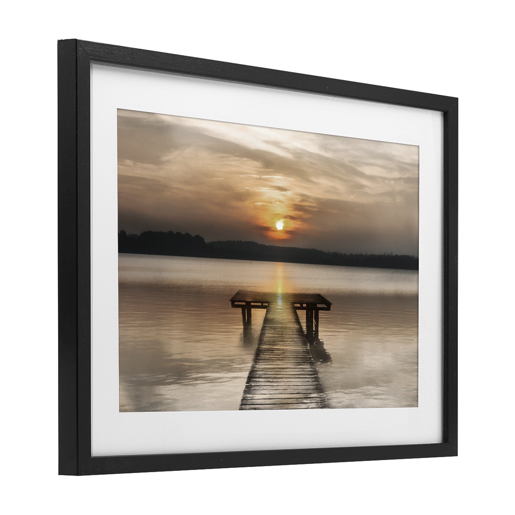Stupell Industries Centric Reflective Sunrise Black Framed Print Under Glass, design by Irene Weisz