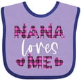 thumbnail image 3 of Inktastic My Nana Loves Me Hearts in Pink Plaid Boys or Girls Baby Bib, 3 of 4