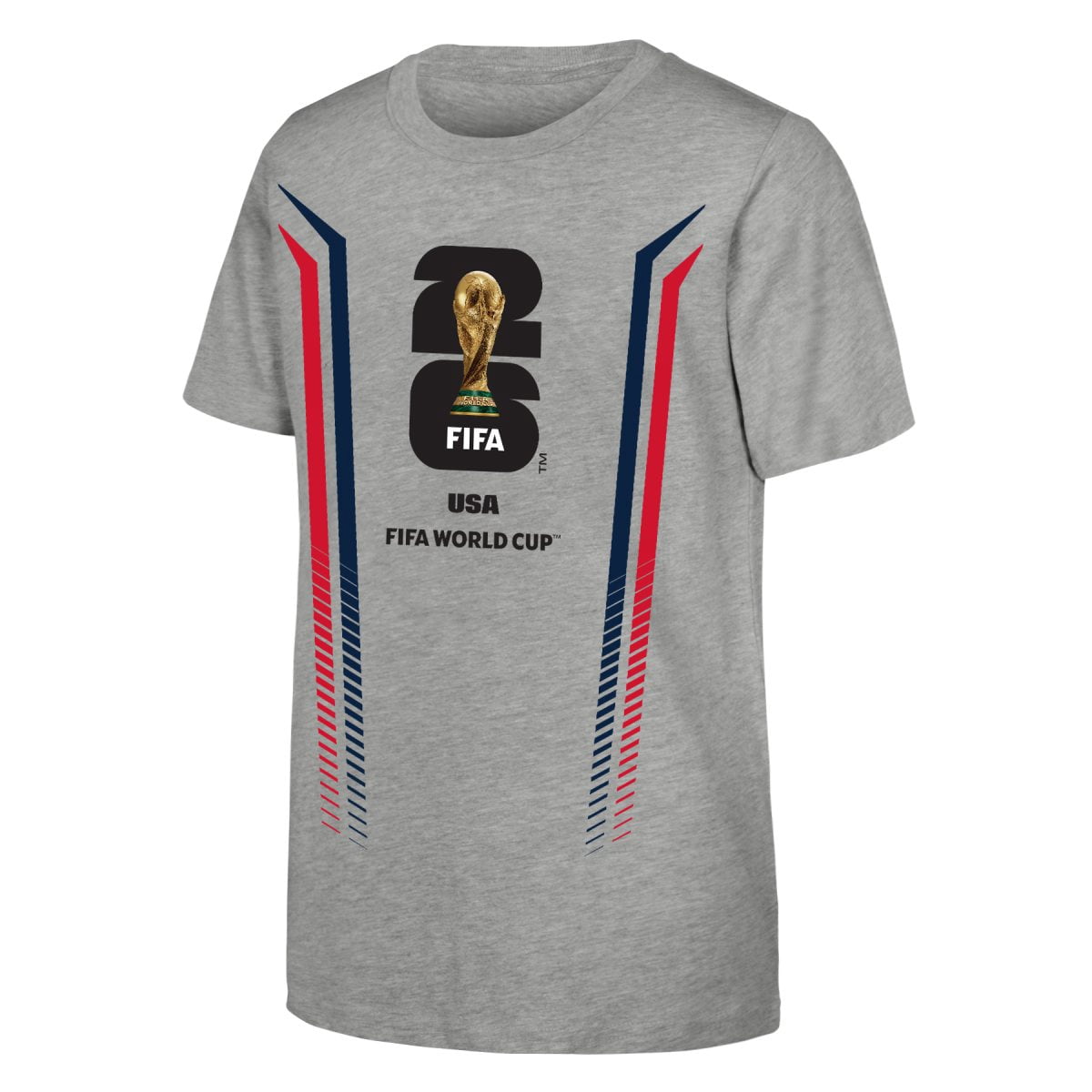 FIFA World Cup 2026 Men's Gray Stripe USA Soccer Graphic Tee