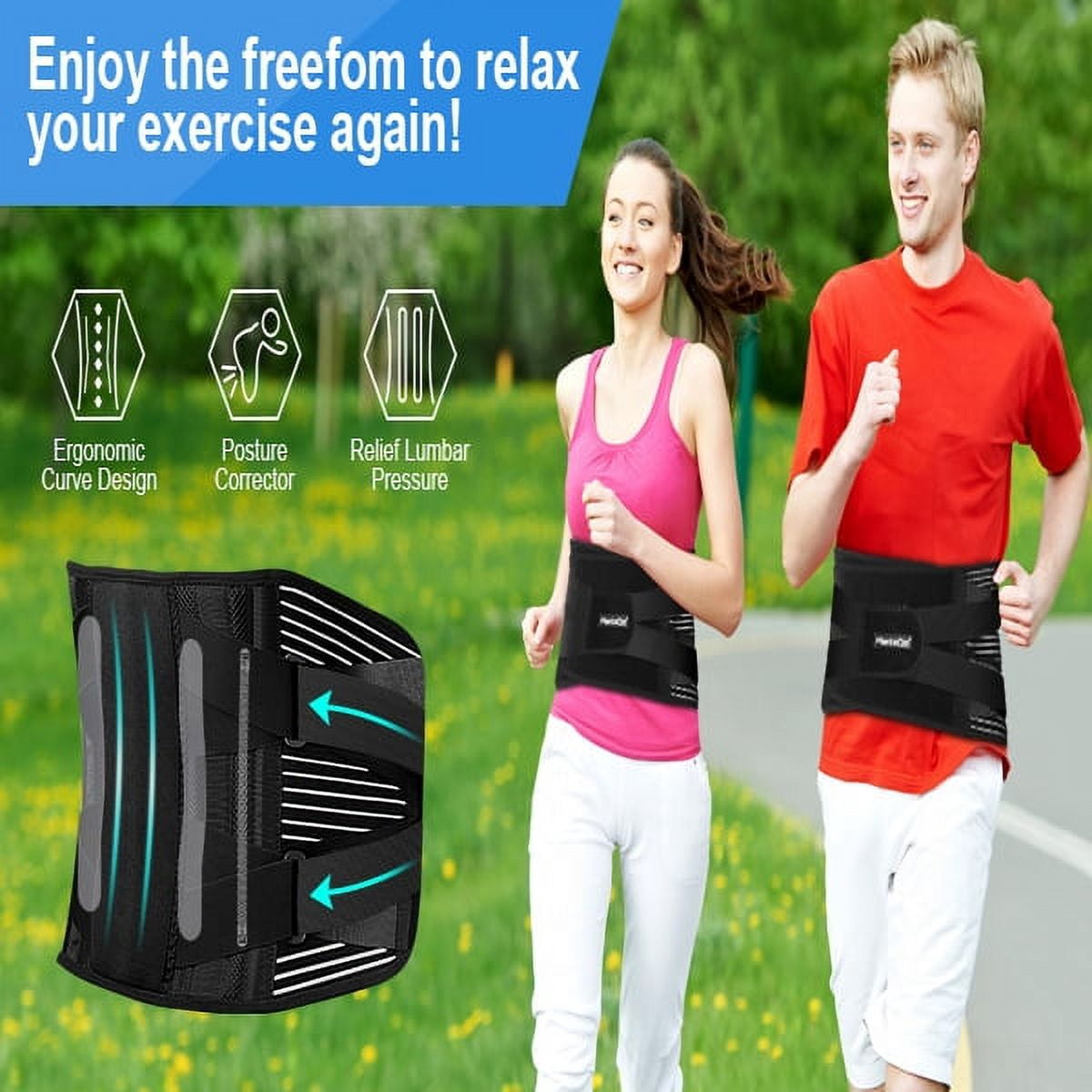 Clearance! Back Support Belt by Sparthos - Relief for Back Pain, Herniated Disc, Sciatica, Scoliosis and more! - Breathable Mesh Design with Lumbar Pad - Adjustable Support Straps - Lower Back Brace
