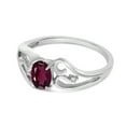 thumbnail image 3 of 10k White Gold Oval Rhodolite Garnet And Diamond Ring, 3 of 6