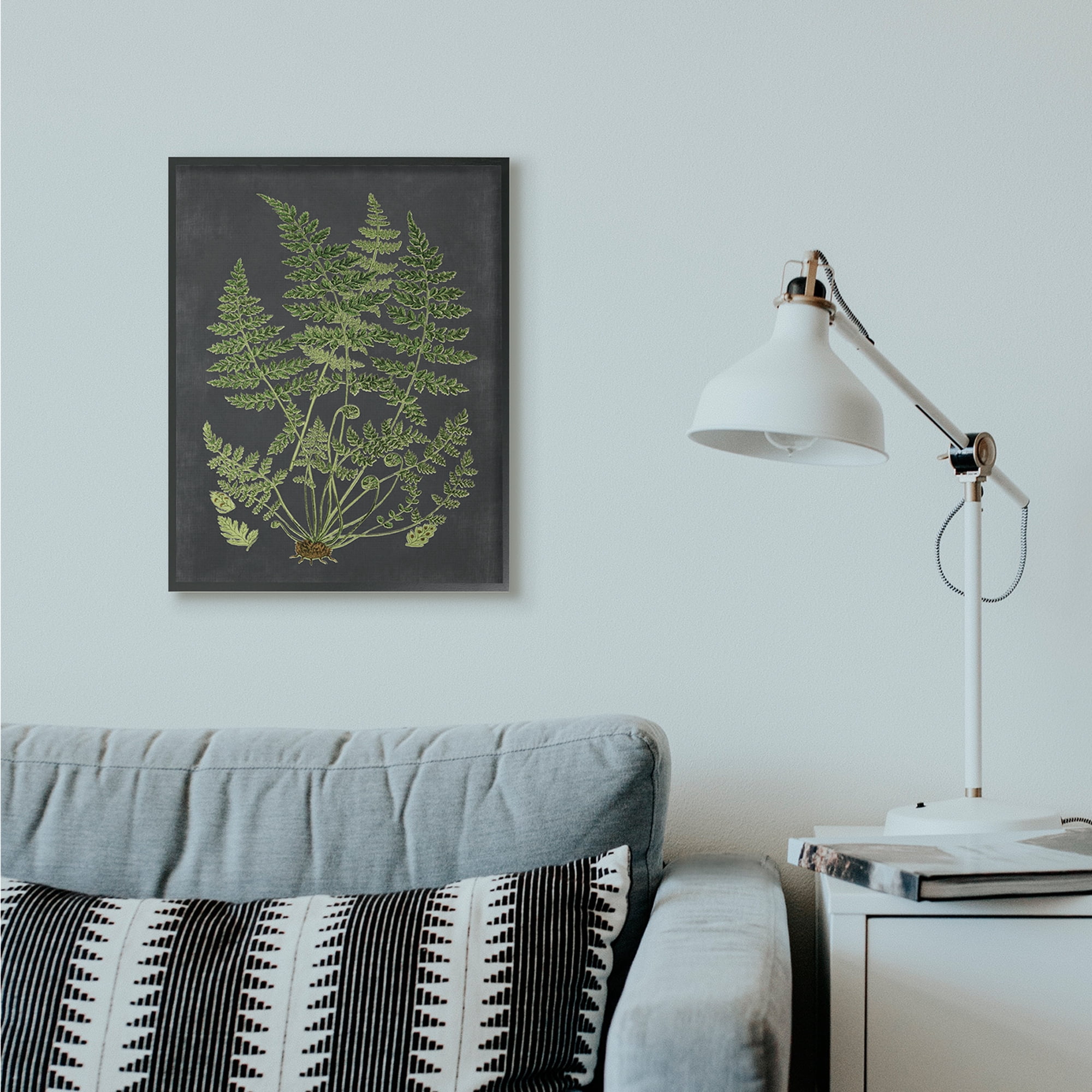 Stupell Industries Botanical Drawing Green Black Design Framed Wall Art by Lettered and Lined