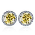 thumbnail image 2 of 925 Sterling Silver Earrings 1 Carat Moissanite Four-Claw Round Earrings, 2 of 5