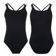 thumbnail image 5 of Rswnyirn Kids Girls Spaghetti Straps Ballet Dance Leotard Criss Cross Camisole Bodysuit Black 8-10, 5 of 6