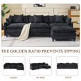 thumbnail image 3 of Lovableguy 108'' L Shaped Modular Sectional Sofa,Comfy Chenille 3 Seater Cloud Couch with Movable Ottoman and Deep Seat,Throw Pillows,for Living Room,Apartment,Black, 3 of 7