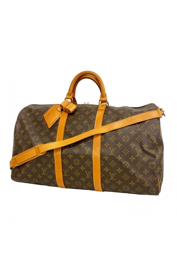 Pre-Owned Louis Vuitton Monogram Keepall Bandouliere 50 Boston Bag M41416 Brown Men's and...