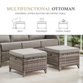thumbnail image 5 of Outdoor Conversation Sets 5-Piece Patio Wicker Rattan Furniture Set with Swivel Rocking Chairs, Ottomans, Side Table and Upgrade 6" Cushions for Balcony Deck Backyard, Gray, 5 of 12