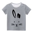 thumbnail image 4 of Tdoqot Easter Shirts for Girls Boys- Cute Short Sleeve Kids Clothes Crewneck T Shirt Gray Size 7 Years, 4 of 5